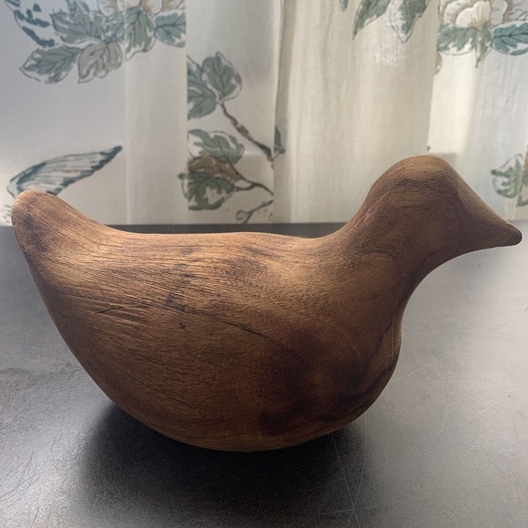 Pair Of Primitive Style Carved Solid Wood Folk Art Birds - Picture 10 of 14